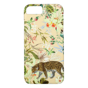 Vintage Modern Flower Tiger Jungle Tropical Case-Mate iPhone Case