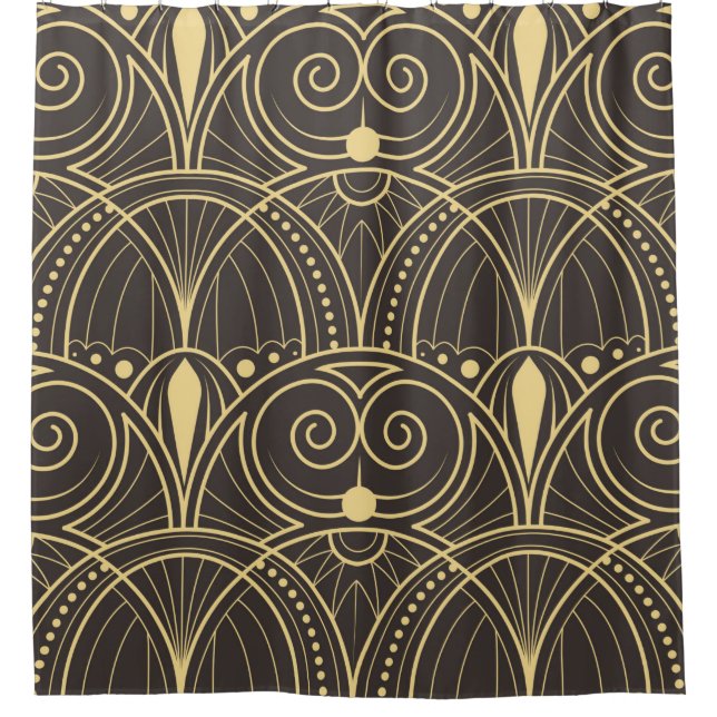 vintage modern geometric tiles pattern. golden lin (Front)