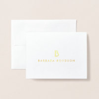 Vintage Modern Gold Initial Monogram Folded Card