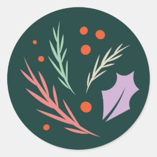 Vintage Modern Holiday Sticker