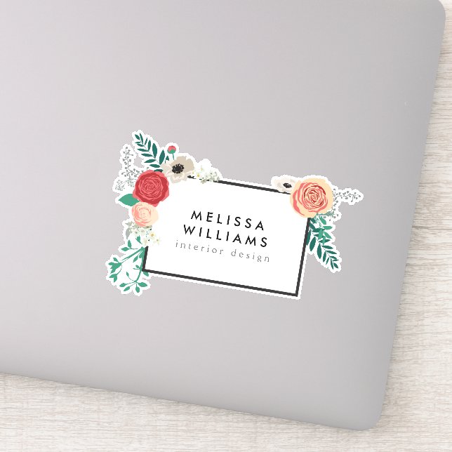 Vintage Modern Red Floral Motif (Detail)