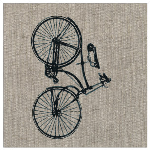 Vintage Modern Retro Old Style Bicycle Fabric