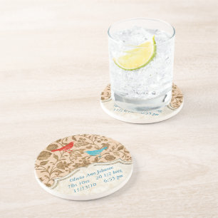 Vintage Modern Vintage Birds Colourful Coaster