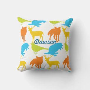 Vintage Modern Woodland Animals  Pillow