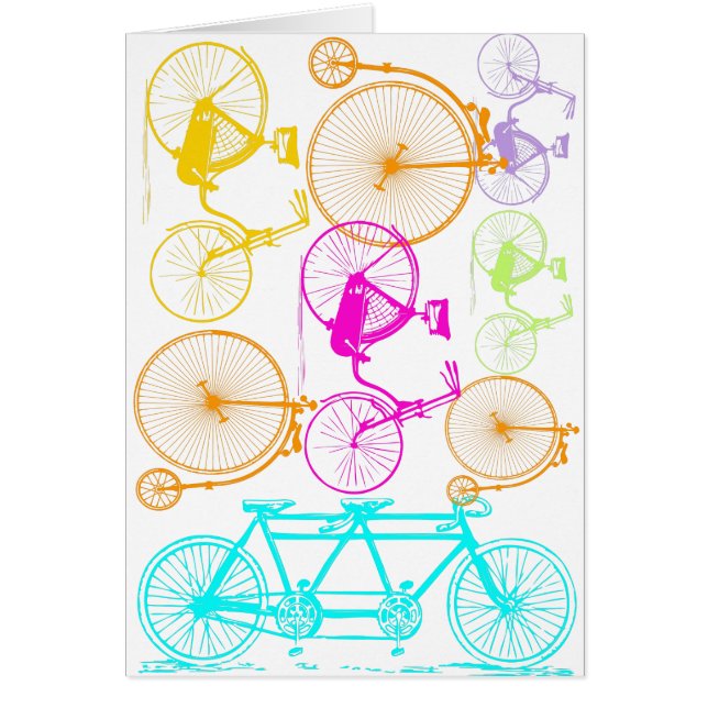 Vintage moderne Vélo couleur brillante Motif néon (Devant)