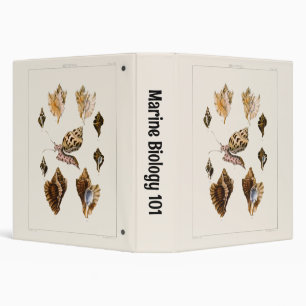 Vintage Mollusks and Snails, Marine Life Organisms Binder