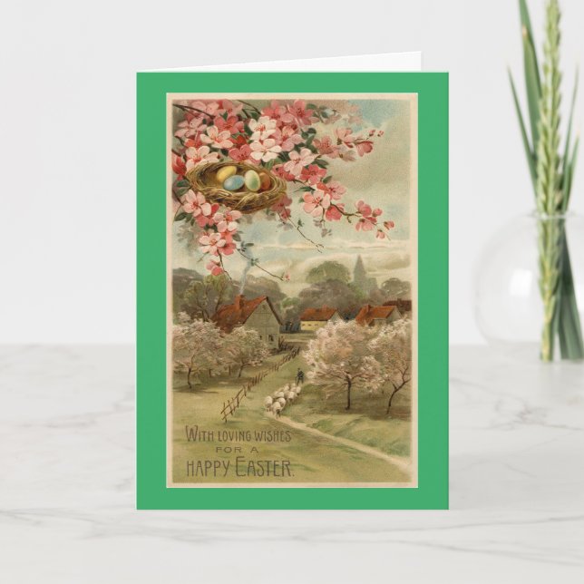 Vintage Mom And Dad Easter Holiday Card (Front)