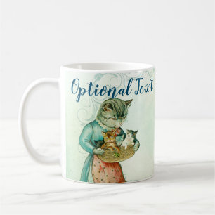 Vintage Mom Cat with Kittens Coffee Mug