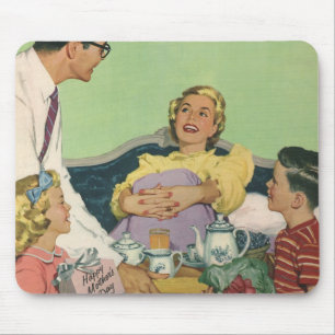 Vintage Mom Gets Breakfast in Bed From the Family Mouse Pad