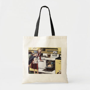 Vintage Mom in the Kitchen Cooking an Easter Ham Tote Bag
