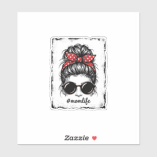Vintage Mom Life Messy Bun Bandana Shirt Design_1