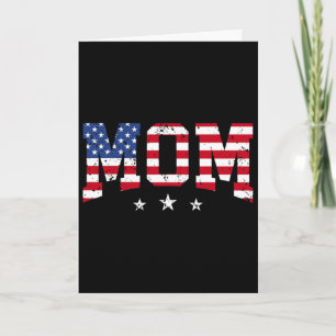 Vintage Mom Mother's Day American Mom Usa Flag 4th Card