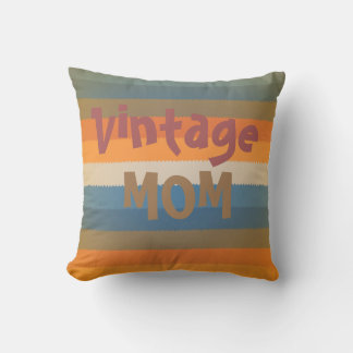 Vintage mom retro stripes throw pillow