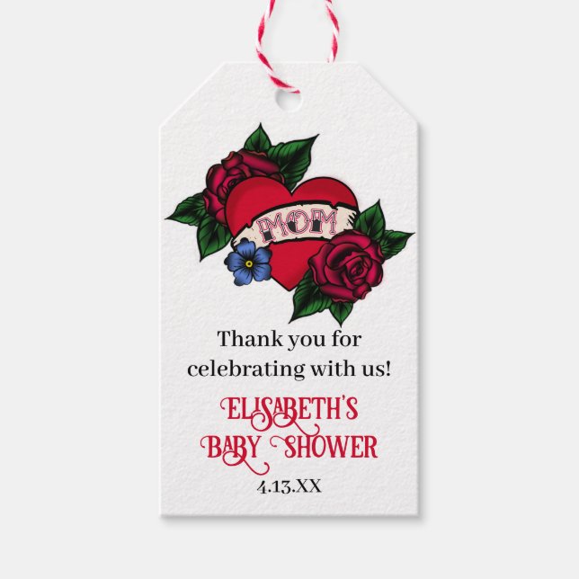Vintage Mom Tattoo Favour Tags (Front)
