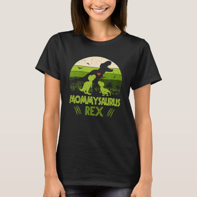 Vintage Mommysaurus Mommy Dinosaur Funny Gift T-Shirt (Front)