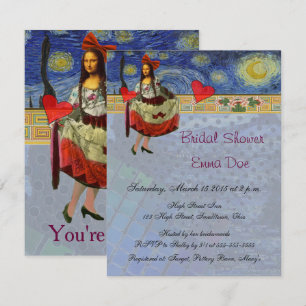 Vintage Mona Lisa Bridal Shower Invitation