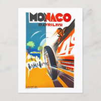 Vintage Monaco Auto Race Travel Poster