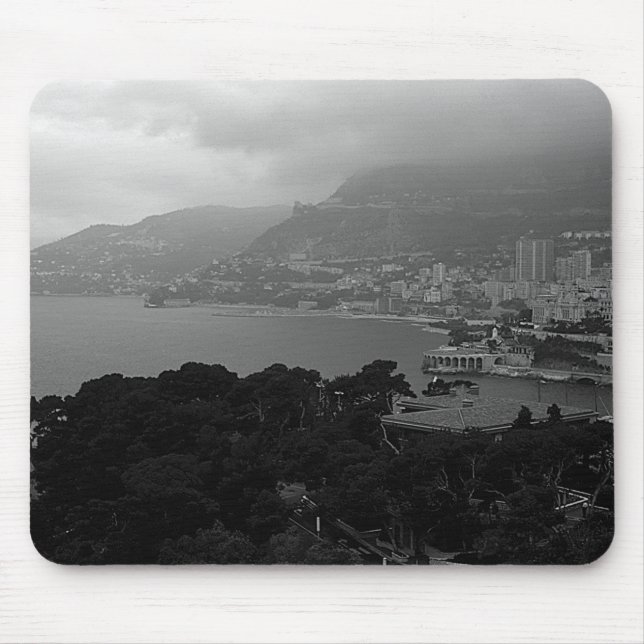 Vintage Monaco Monte Carlo coast view Mouse Pad (Front)