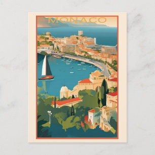 Vintage Monaco Monte Carlo Travel Postcard