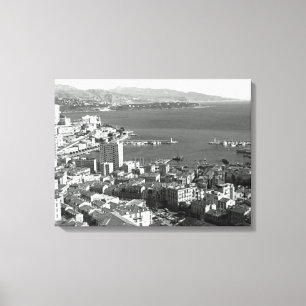 Vintage Monaco Principality Monte Carlo port Canvas Print
