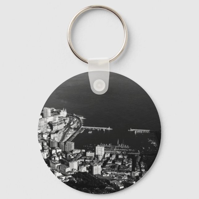 Vintage Monaco Principality port overview Keychain (Front)