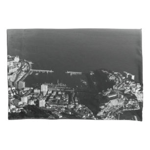 Vintage Monaco Principality port overview Pillowcase