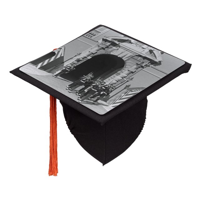 Vintage Monaco Principality princely palace Graduation Cap Topper (Angled)