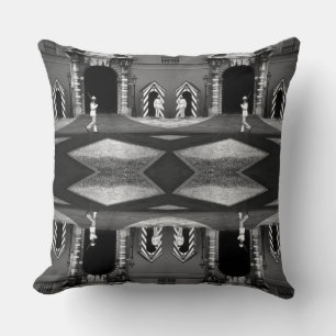 Vintage Monaco Principality princely palace Mouse Throw Pillow