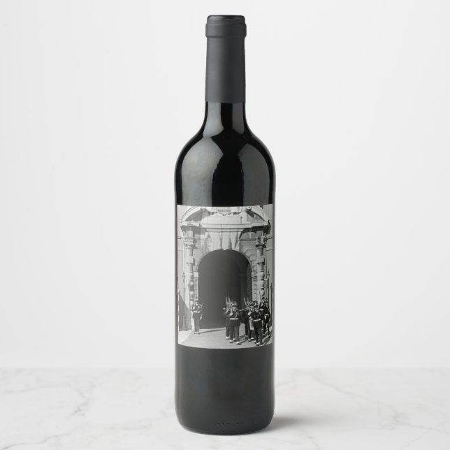 Vintage Monaco Principality princely palace Wine Label (Front)