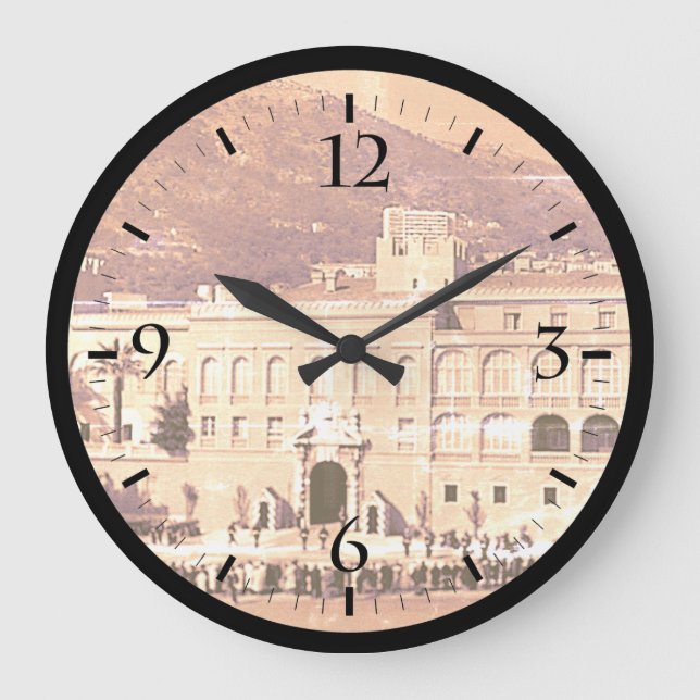Vintage Monaco Principality square palace Watch Large Clock (Front)