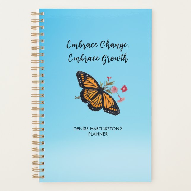 Vintage Monarch Butterfly Inspirational Personal Planner (Front)