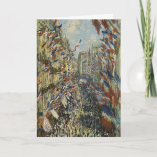 Vintage Monet French Flag Paris Street Art Card