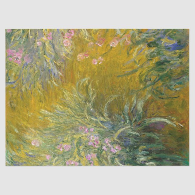 Vintage Monet Painting Path Through Irises Tissue Paper (Front)