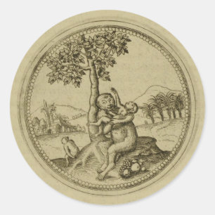 Vintage Monkey Classic Round Sticker