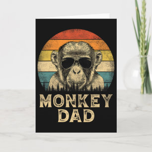 Vintage Monkey Dad Monkey Lovers Daddy Father&#; s Card