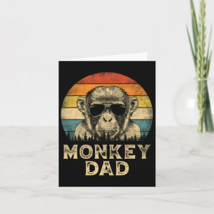 Vintage Monkey Dad Monkey Lovers Daddy Father&# s Card