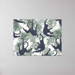 Vintage Monkey Pattern Canvas Print