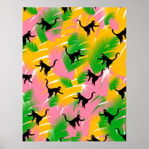 Vintage Monkey Pattern Print