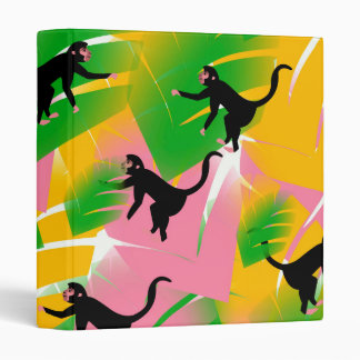 Vintage Monkey Pattern Print Binder