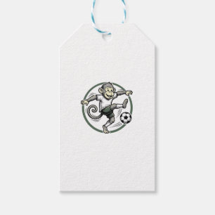 Vintage Monkey Soccer Player Engraving Shirt Desig Gift Tags