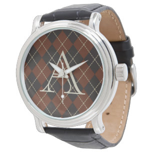Vintage Monogram Argyle Watch Gift