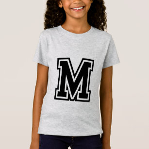 Vintage Monogram Black College Initial M T-Shirt
