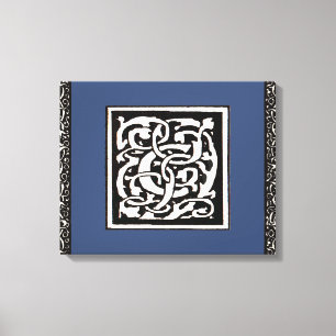 Vintage Monogram C Art Nouveau Letter Canvas Print
