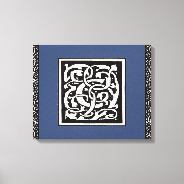 Vintage Monogram C Art Nouveau Letter Canvas Print (Front)