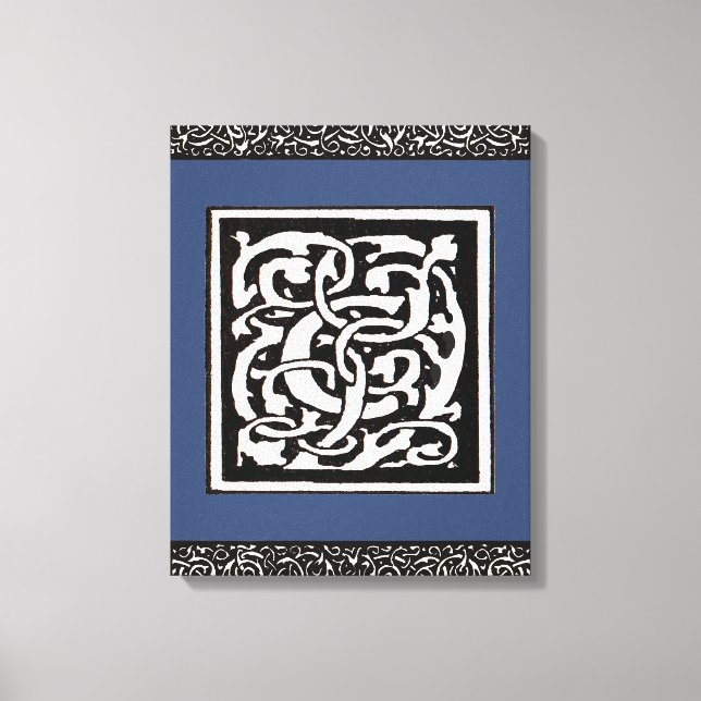 Vintage Monogram C Art Nouveau Letter Canvas Print (Front)