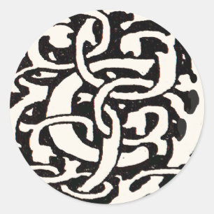 Vintage Monogram C Art Nouveau Letter Classic Round Sticker