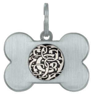 Vintage Monogram C Art Nouveau Letter Pet ID Tag