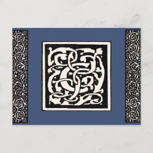 Vintage Monogram C Art Nouveau Letter Postcard