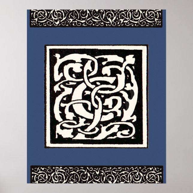 Vintage Monogram C Art Nouveau Letter Poster (Front)