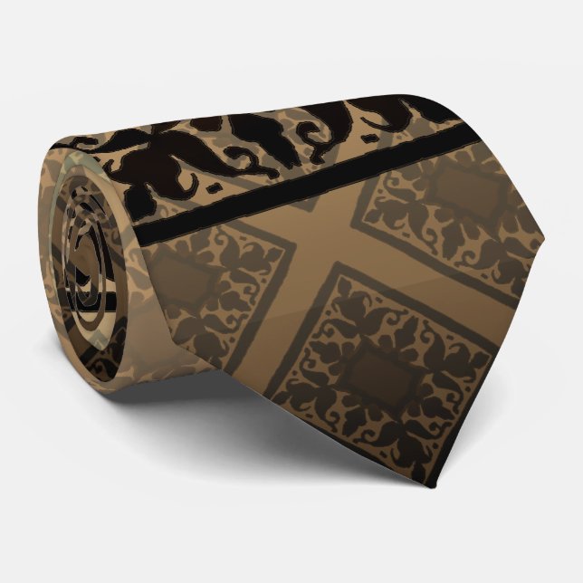 Vintage Monogram (Chocolate) Tie (Rolled)